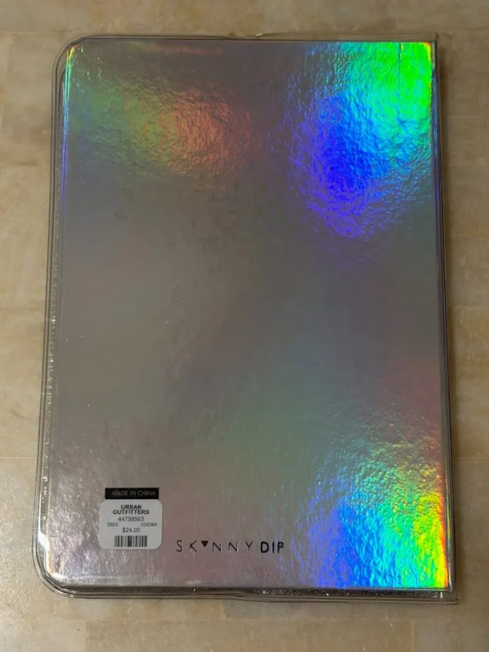 Skinny Dip London Silver Star Glitter Iridescent Notebook - NWT